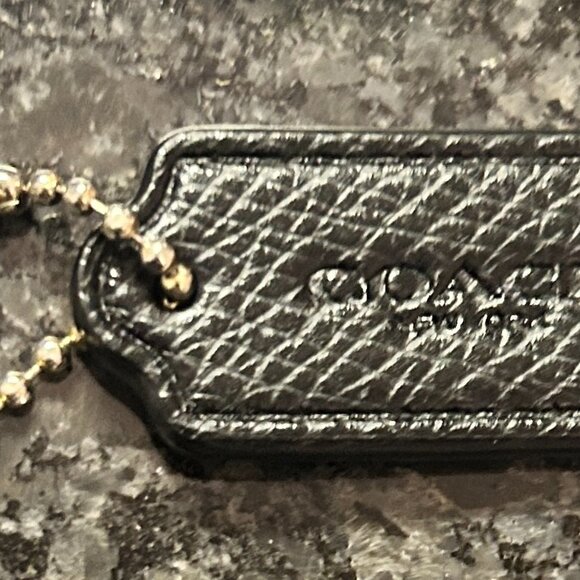 Coach Handbags - COACH Black Leather Charm Keychain Hang Tag (New)